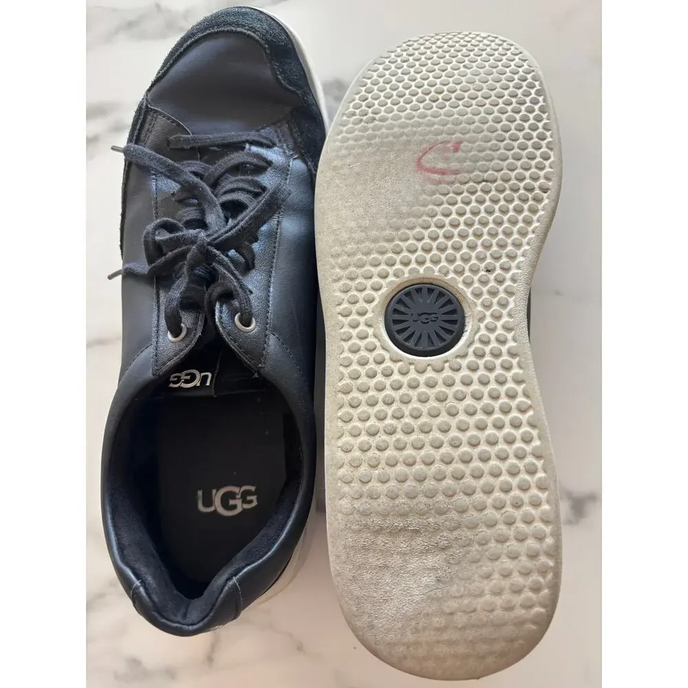 UGG South Bay Sneaker Low Men's Size 11 Black Leather 1108959 Lace-Up Casual